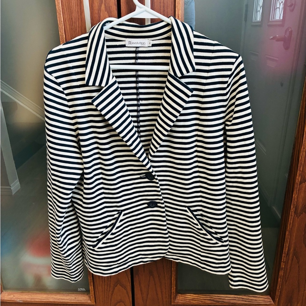 Ricki's Navy and Cream Striped Blazer